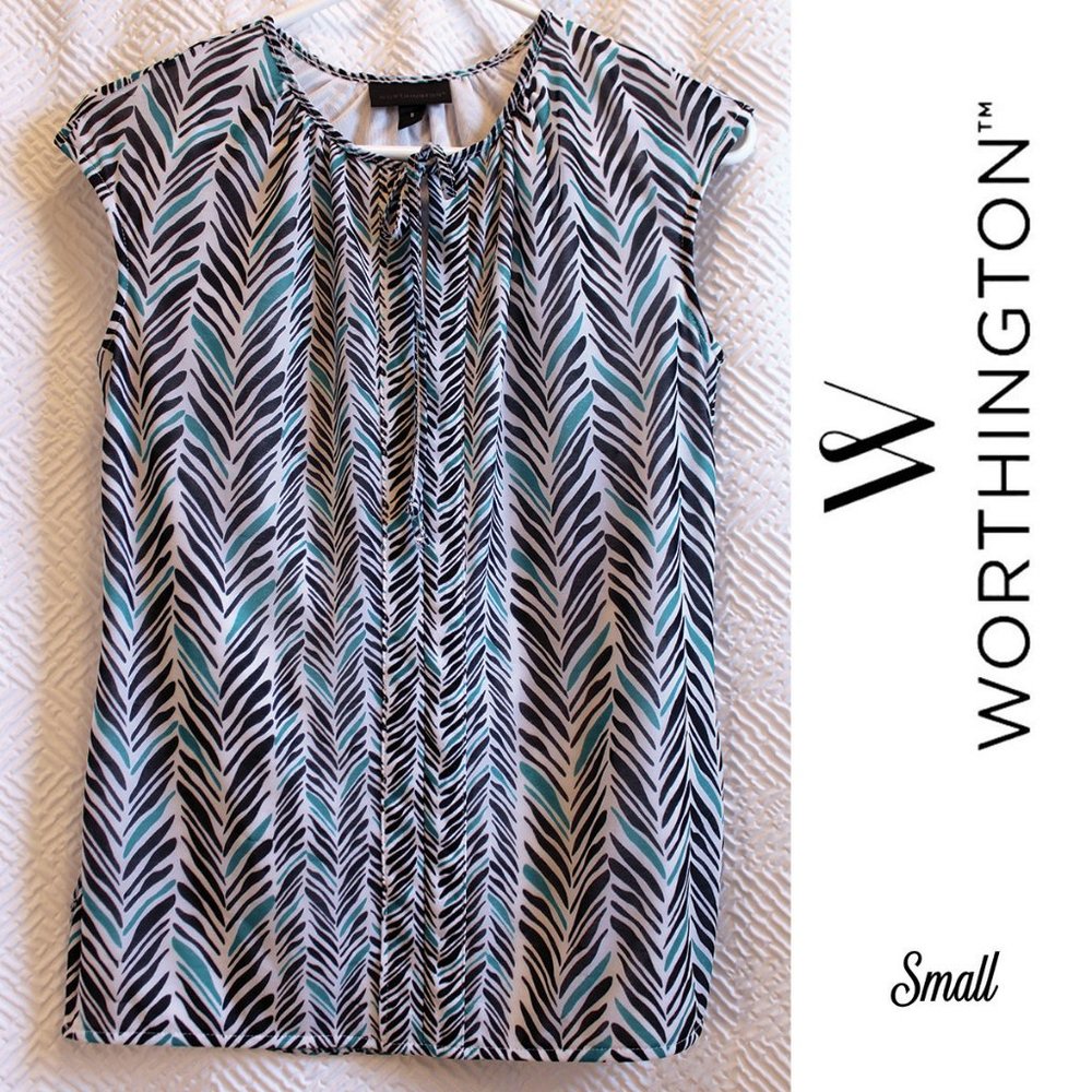 Worthington Tie-Front Blouse Small